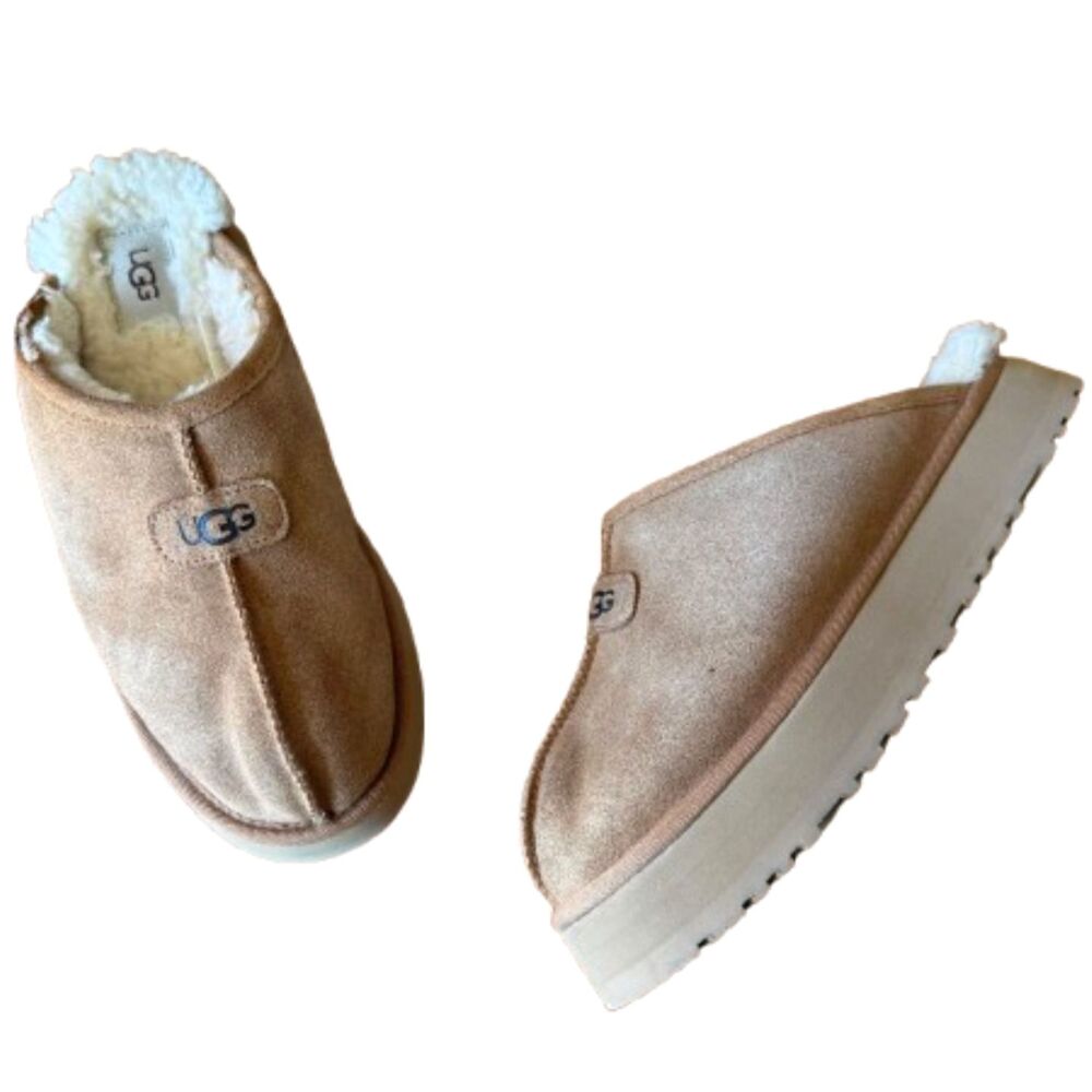 Ugg Discoquette Slipper Suede Shearling Clog Slip On Platform Shoes Womens 9